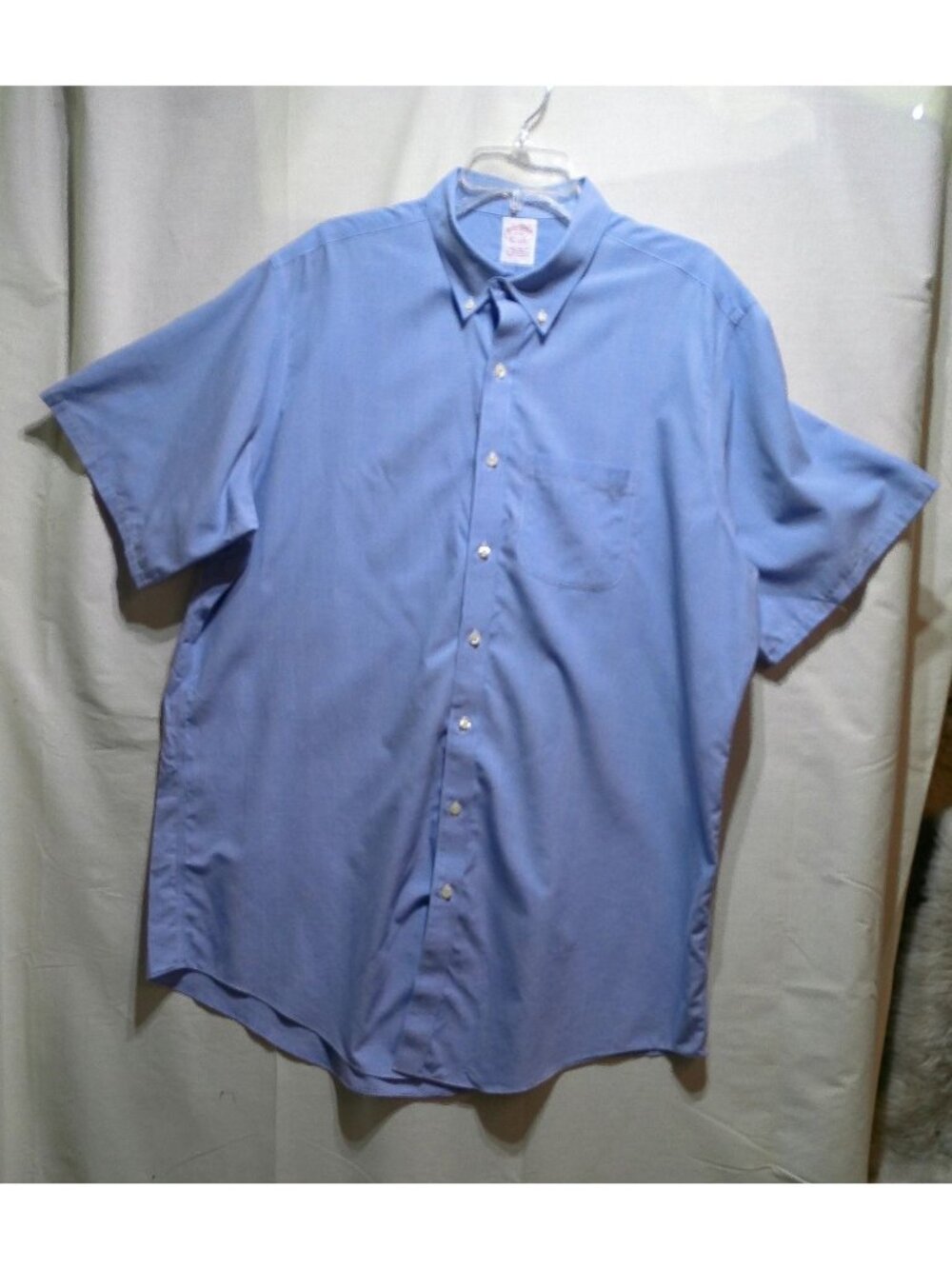 Brooks Brothers Men's Shirt Short Sleeve Size 17-37 Traditional Blue